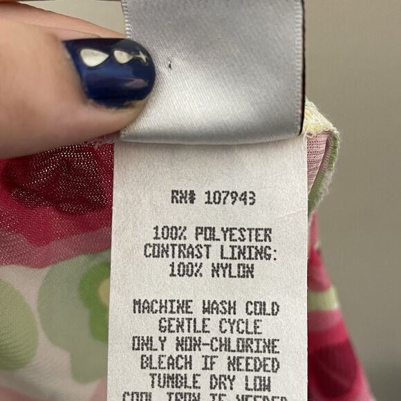 Vtg STUDIO Y Women's Sheer Floral‎ Retro Mod Tank Blouse Y2K Babydoll Funky Sz L - Picture 6 of 6